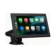 7 Portable Wireless CarPlay Screen for Car   Apple CarPlay & Android Auto, HD Touch Screen Car Stereo, Bluetooth, GPS Navigation, Voice Control, Plug-and-Play with FM/AUX/Mirror Link Black