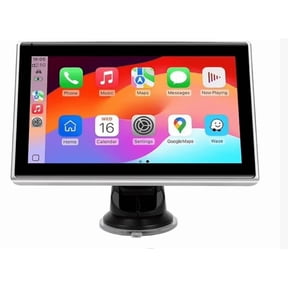 7" Portable Wireless CarPlay Screen for Car Apple CarPlay & Android Auto, HD Touch Screen Car Stereo, Bluetooth, GPS Navigation, Voice Control, Plug-and-Play with FM/AUX/Mirror Link (Silver)