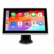 7" Portable Wireless CarPlay Screen for Car   Apple CarPlay & Android Auto, HD Touch Screen Car Stereo, Bluetooth, GPS Navigation, Voice Control, Plug-and-Play with FM/AUX/Mirror Link Silver