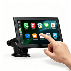 7" Portable Wireless CarPlay Screen for Car Apple CarPlay & Android Auto, HD Touch Screen Car Stereo, Bluetooth, GPS Navigation, Voice Control, Plug-and-Play with FM/AUX/Mirror Link (Black)