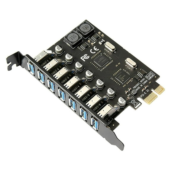 7 Ports Superspeed 5Gbps PCI-E to USB 3.0 Expansion Card Support Desktop PC for Linux for Windows xp / 7/8 / 8.1 / 10
