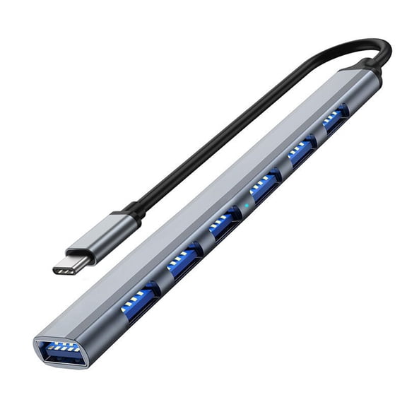 7 Ports Type-C HUB USB3.0 Expander Splitter Docking Station For Laptop Hard Drive Keyboard- High Speed Adapter