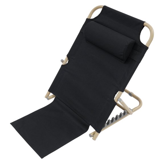 7-Position Adjustable Floor Chair & Bed Backrest, Black Iron & 600D Oxford, 150kg/330lbs Load, Folding for Home, Camping, Picnic