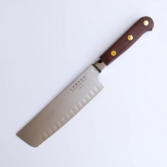 7″ Premier Forged Nakiri Knife with Kullenschliff (Granton) Edge
