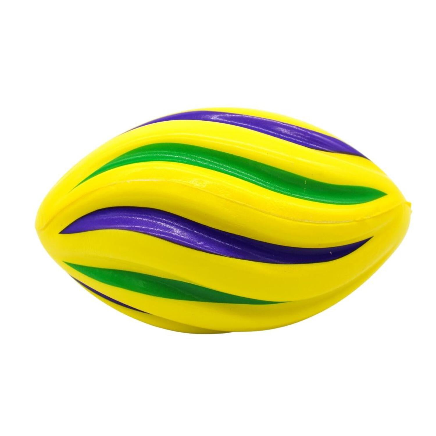 7" Purple, Green, and Yellow Spiral Foam Football (Sack of 40)