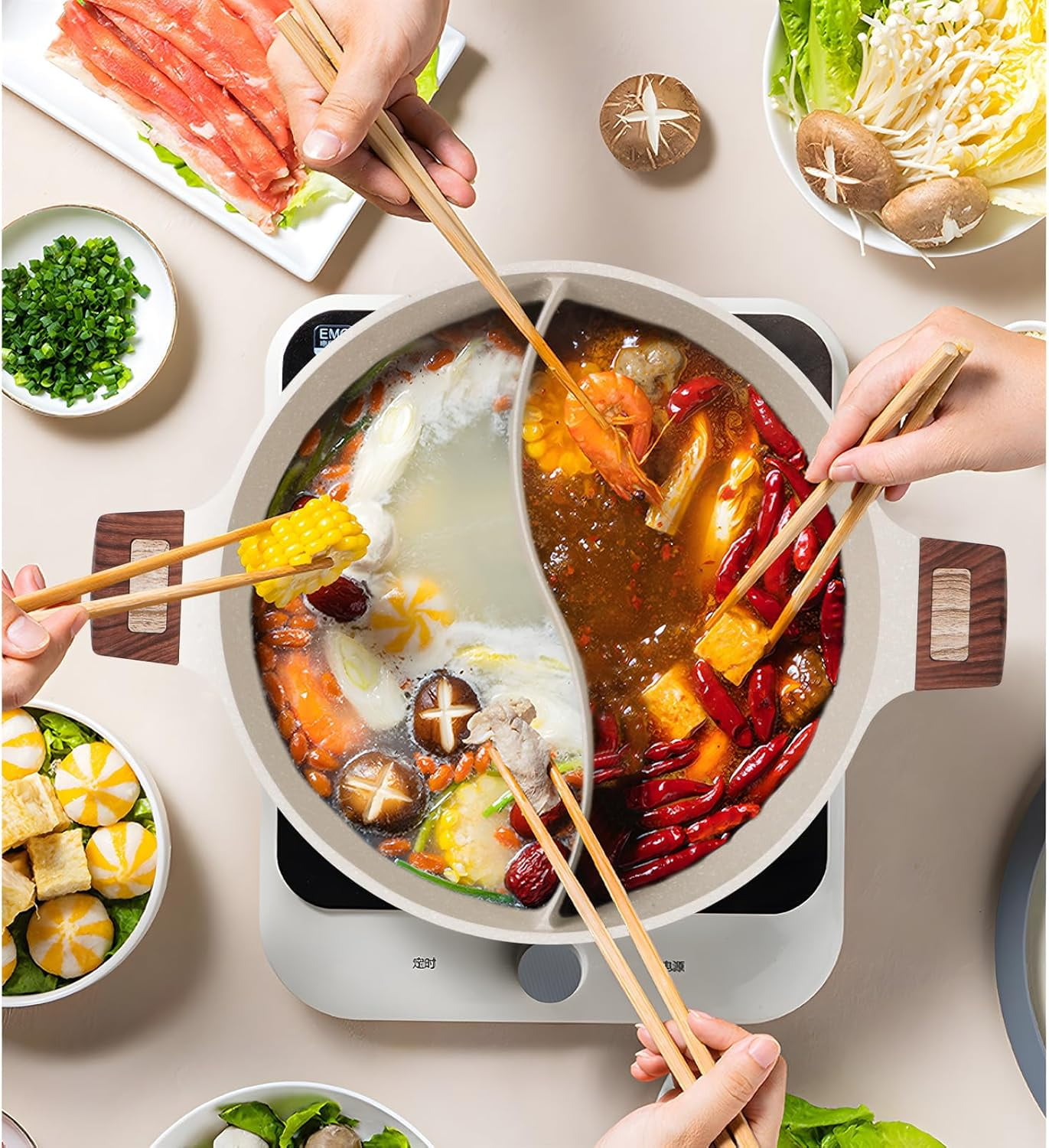 Cusimax Divided Shabu Shabu Hot Pot (4.2QT)