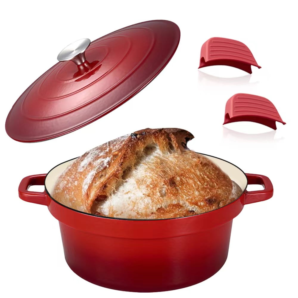 7 Quart Enameled Dutch Oven Pot with Lid, Cast Iron Dutch Oven with