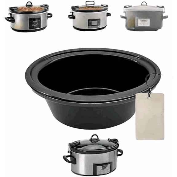 7 Quart Slow Cooker Ceramic Pot Replacement, Insert pot Compatible for Crock Pot 7 Quart Slow Cooker Model: CPSCVTS70LL-S, SCCPVLF710-S, CPSCVC70LL-B-122, see instruction carefully before order