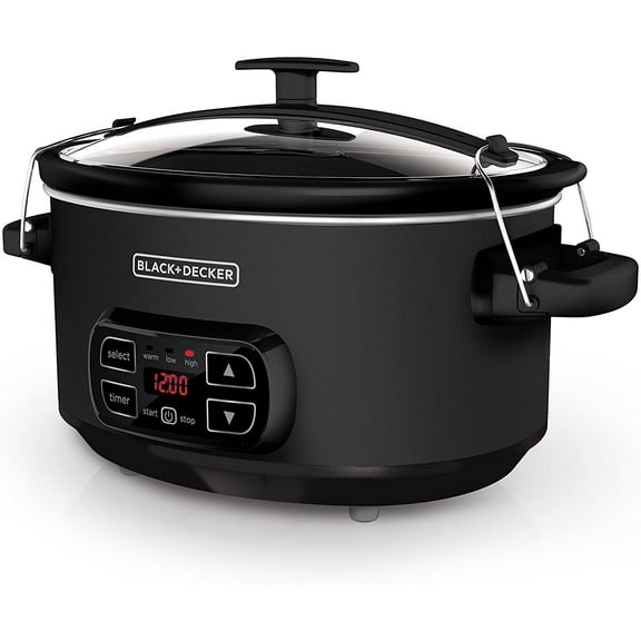 7-Quart Slow Cooker SCD4007 Chalkboard Exterior Locking Lid 3 Heat Settings Removable Stoneware Crock