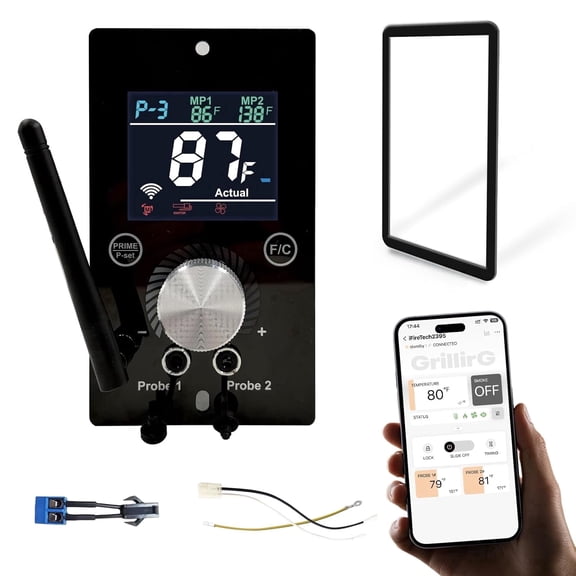 Meatender Wifi Pid Grill Controller for Traeger Pro 22/34, Pit Boss 700/820, Z Grills 700/1000, Asmoke, App-Enabled Thermostat, 180-500F in 1F Steps