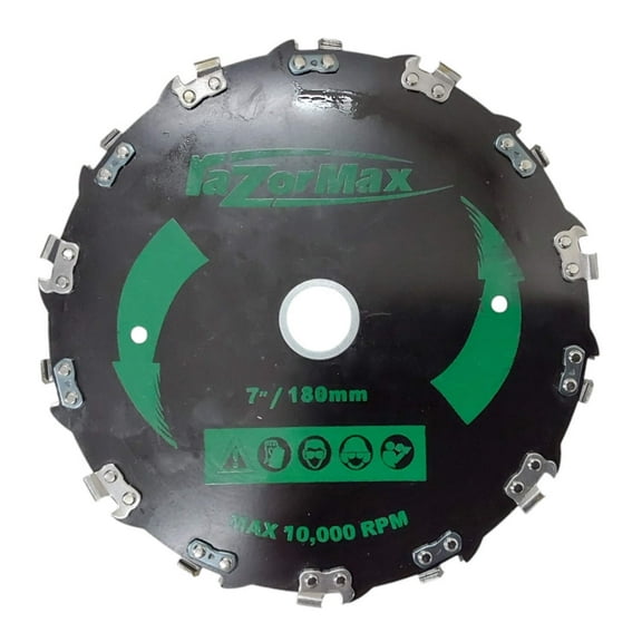 7" Razor Max Brushcutter Blade 1" Arbor For Trimmers With 20mm Adapter