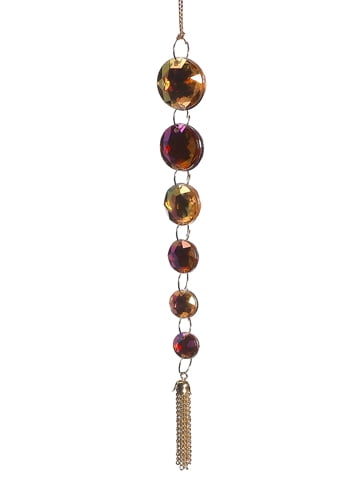 7" Regal Peacock Iridescent Pink and Gold Jewel Pendant Christmas Ornament