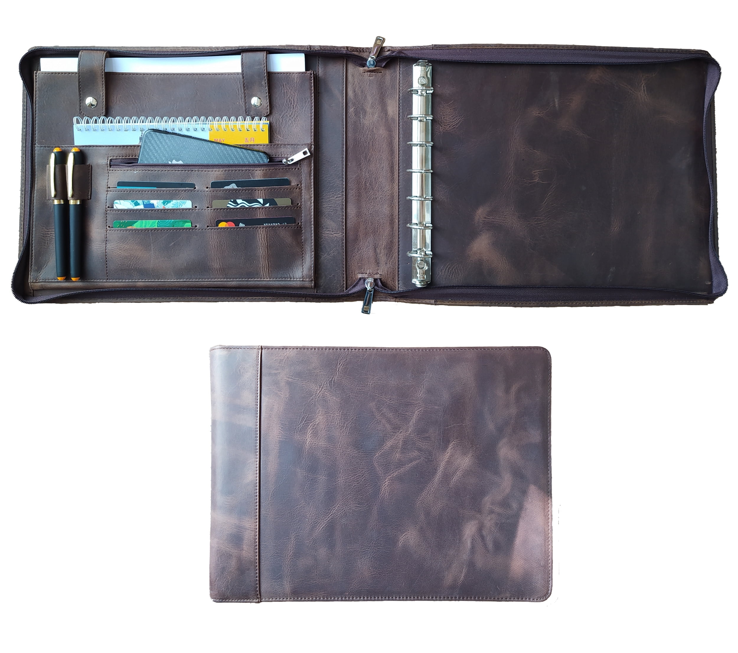 7 Ring Check Binder for Business Checks, Checkbook Binder with Zipper for 3-up Business Checks,Personalized Check Book Portfolio for 9 x 13 inch Sheets 600 Check, Check Holders for Men/Women