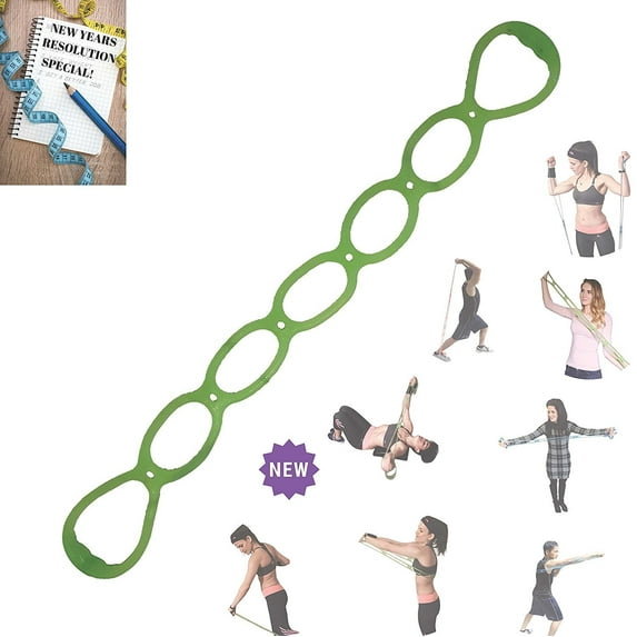 7 Ring Stretch and Resistance Exercise Band by FOMI Back, Foot, Leg, and Hand Stretcher, Arm Exerciser Portable For Home, Fitness Center, Physical Therapy Great Workout Gift
