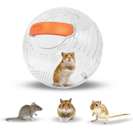 Happy Habitats Clear Dwarf Hamster Ball (7”) – Safe, Ventilated Plastic Balls for Hamsters, Gerbils & Mice