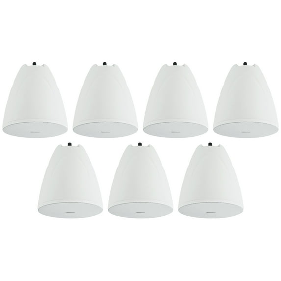 7) Rockville PEN-65T White 6.5" 70V Hanging Pendant Speakers For Office/Bar/Cafe