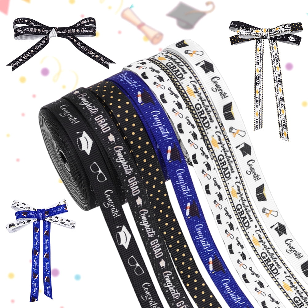 Recorder Ribbons Class 7 Rolls 34 Yards 2025 Graduation Ribbon for Gift Wrapping 3/8 Inch ...