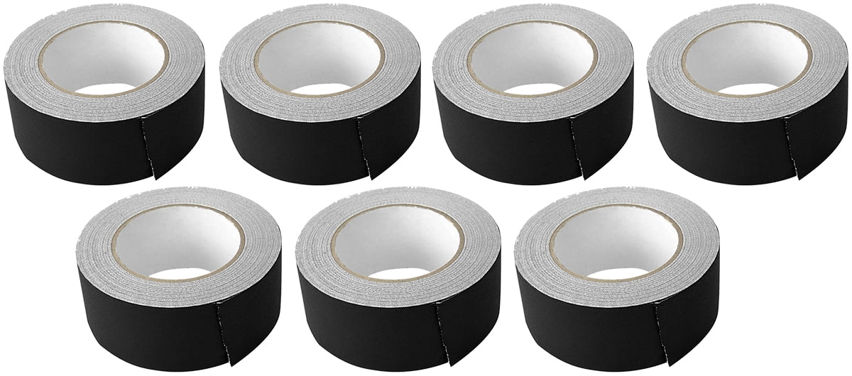 (7) Rolls Rockville Pro Audio/Stage Wire ROCK GAFF Black Gaffers Tape 2"x100 Ft