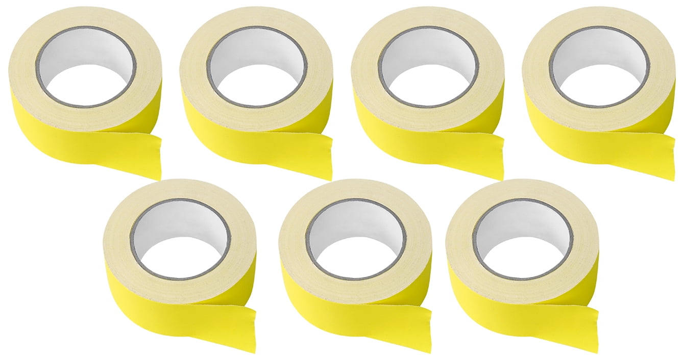(7) Rolls Rockville Pro Audio/Stage Wire ROCK GAFF Yellow Gaffers Tape 2"x100 Ft