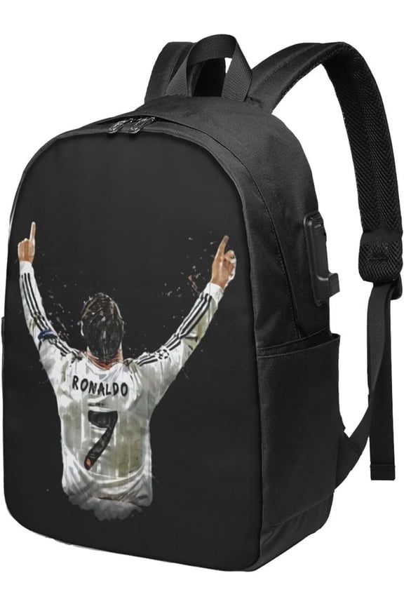 #7 Ronaldo Adult Backpacks Bag Laptop Bag Bookbag Usb Backpack 17 Inch For Daily