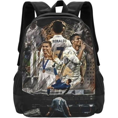 #7 Ronaldo Adult Simplicity Backpacks Bag Laptop Bag Bookbag Backpack 16.5 Inch For Daily, Black