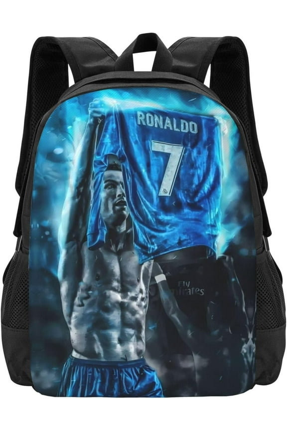 #7 Ronaldo Adult Simplicity Backpacks Bag Laptop Bag Bookbag Backpack 16.5 Inch For Daily, Black