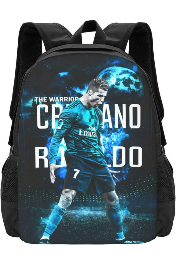 #7 Ronaldo Adult Simplicity Backpacks Bag Laptop Bag Bookbag Backpack 16.5 Inch For Daily, Black