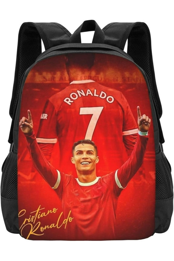#7 Ronaldo Adult Simplicity Backpacks Bag Laptop Bag Bookbag Backpack 16.5 Inch For Daily, Black