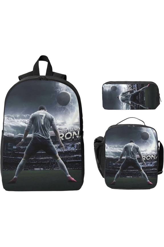 #7 Ronaldo Adult Simplicity Backpacks Bag Laptop Bag Bookbag Backpack 16.5 Inch For Daily,Black