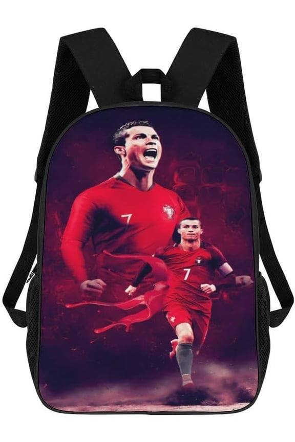 #7 Ronaldo Lightweight Laptop Simplicity Backpack Outdoor Work Travel Backpacks 17 Inch For Daily (Style1)