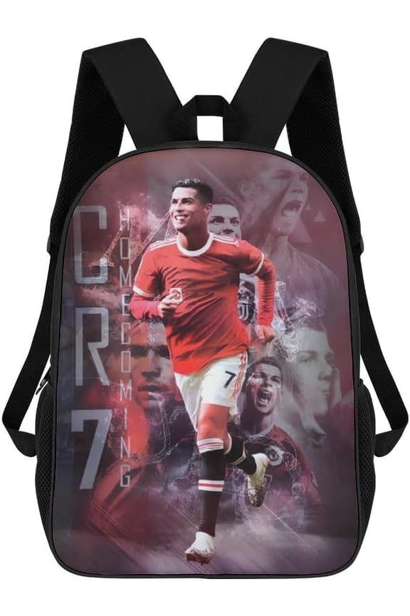 #7 Ronaldo Lightweight Laptop Simplicity Backpack Outdoor Work Travel Backpacks 17 Inch For Daily (Style1)