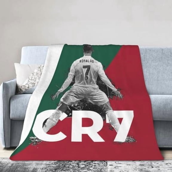 #7 Ronaldo Micro Travel Fleece Plush Blankets for Home Bed Couch Livingroom
