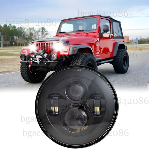 7"Round 105W Led Hi/Lo Halo DRL Turn Signal Headlight for Jeep Wrangler JK TJ LJ