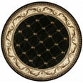 thumbnail image 1 of 7' Round Black Diamond Fleur de Lis Bordered Indoor Area Rug, 1 of 3