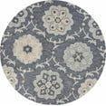 thumbnail image 1 of 7â€™ Round Gray Floral Trellis Area Rug, 1 of 8