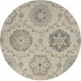 thumbnail image 1 of 7â€™ Round Ivory Intricate Floral Area Rug, 1 of 8