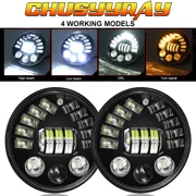 7" Round LED Headlights Fit for Ford E 150 250 350 Econoline 4x4 Trucks