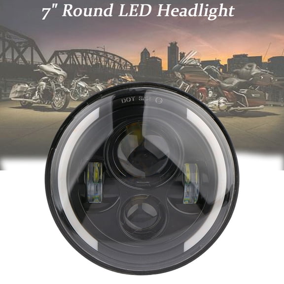7" Round LED Headlights Halo Angle Eyes Hi/Lo LED For Harley for Jeep JK 1997-2015