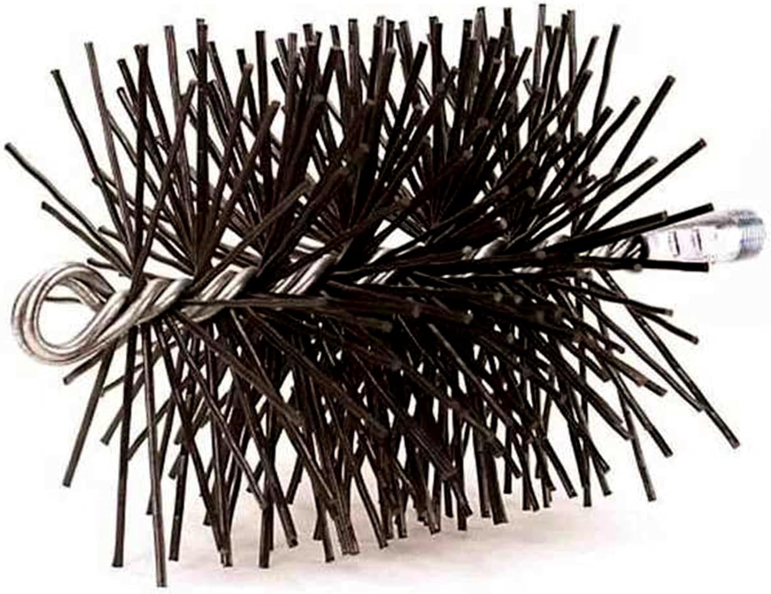 7" Round Medium-Duty Poly Chimney Brush - Flexible Prostran Bristles - 3/8" Male NPT Thread - Ideal for Prefab Fireplaces and Metal Pipes - Efficient Creosote Removal