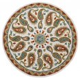 thumbnail image 1 of 7â€™ Round Orange and White Paisley Area Rug, 1 of 5