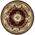 thumbnail image 1 of 7' Round Red or Ivory Floral Bordered Indoor Area Rug, 1 of 6