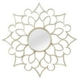 thumbnail image 1 of 7" Round Silver Quatrefoil Metal Framed Wall Mirror, 1 of 2