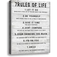 thumbnail image 1 of 7 Rules of Life Wall Art Motivational Inspirational Poster Printed on Canvas Wall Decor for Living Room or Office Size11.5 x 15 Inch Framed Canvas Prints For Bedroom or Home Art Decoration Positive, 1 of 6