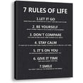 thumbnail image 1 of 7 Rules of Life Wall Art Motivational Poster Printed on Canvas Wall Decor for Living Room Bathroom Size11.5 x 15 Inch - For Bedroom or Home Office Framed Art Decoration Ready to Hang, 1 of 6