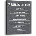 thumbnail image 1 of 7 Rules of Life Wall art Motivational Poster Printed on Canvas Wall Decor for Living Room Bathroom Size12 x 15 Inch - For Bedroom or Home Office Framed Art Decoration Ready to Hang A-238, 1 of 16