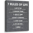 thumbnail image 1 of 7 Rules of Life Wall art Motivational Poster Printed on Canvas Wall Decor for Living Room Bathroom Size12 x 15 Inch - For Bedroom or Home Office Framed Art Decoration Ready to Hang A-238, 1 of 6