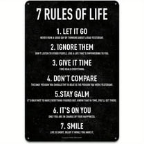 7 Rules of Life Motivational Wall Decor - Inspirational Poster - Home Decor - Metal Sign 8x12in Ornaments Decoration Artistic Room Print Photo