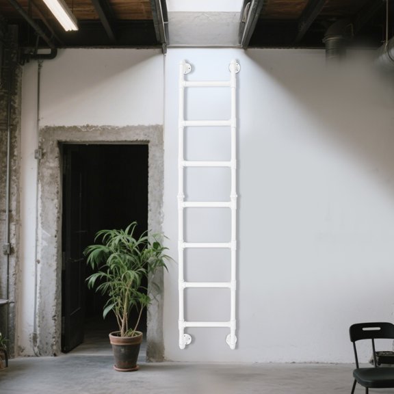 7-Rung Step Ladder, Wall-Mounted Ladder, Wall Mounted Ladder for Attic Bunk Bed