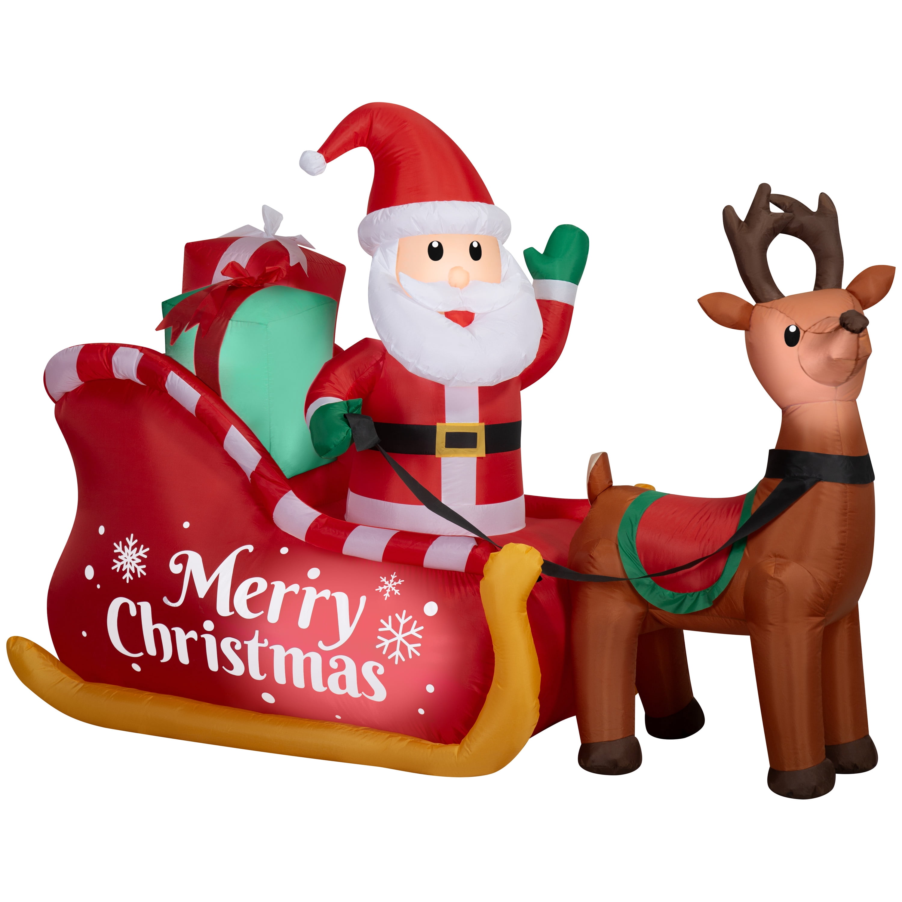 5 ft Santa’s Sleigh Christmas Airblown Yard Inflatable, Multicolor, by Holiday Time