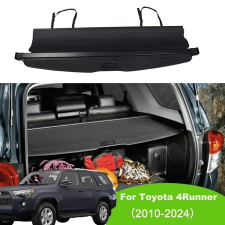 For 7-Seat Toyota 4Runner 2010-2024 Retractable No Gap Cargo Cover Fit Toyota 4Runner 2010-2013 2014 2015 2016 2017 2018 2019 2020 2021 2022 2023 2024 SUV Accessories Black Rear Trunk Privacy Shade